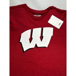 University of WISCONSIN Badgers T Shirt Adult XL Red SS Cotton Poly Blend E5 NEW
